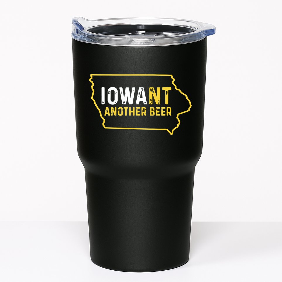 Funny Iowa Beer Distressed Iowa State Map Tumbler