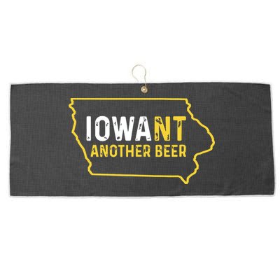 Funny Iowa Beer Distressed Iowa State Map Large Microfiber Waffle Golf Towel