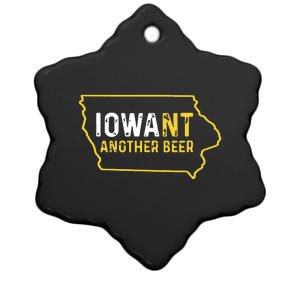 Funny Iowa Beer Distressed Iowa State Map Ceramic Star Ornament