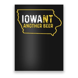 Funny Iowa Beer Distressed Iowa State Map Poster