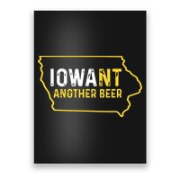 Funny Iowa Beer Distressed Iowa State Map Poster