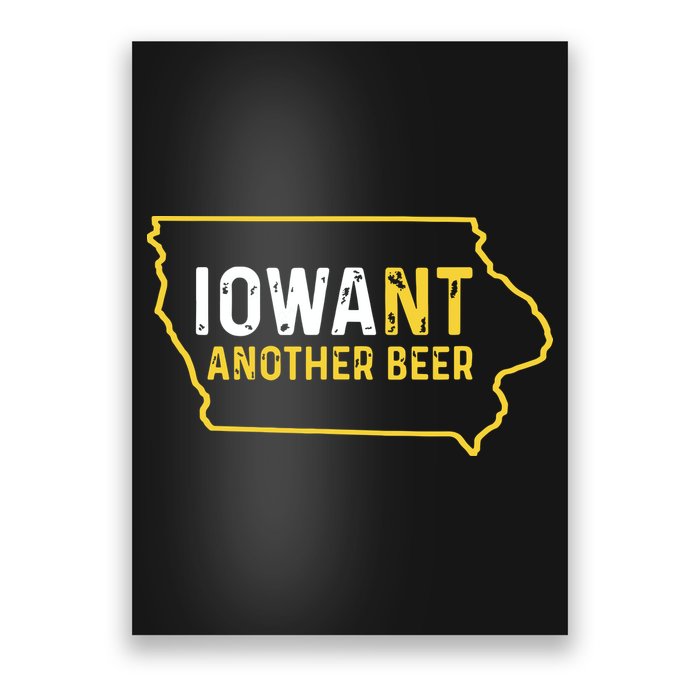Funny Iowa Beer Distressed Iowa State Map Poster