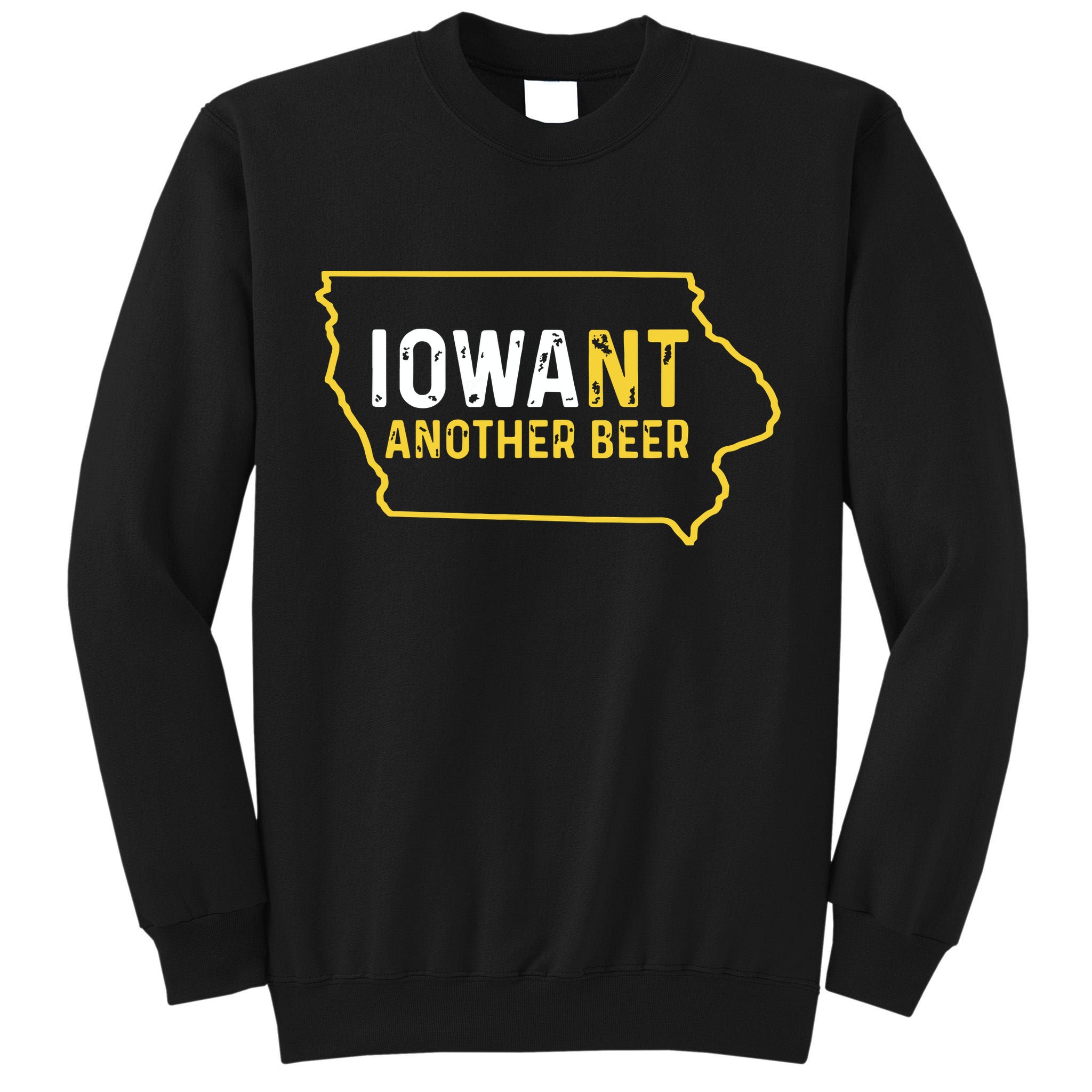 Funny Iowa Beer Distressed Iowa State Map Tall Sweatshirt