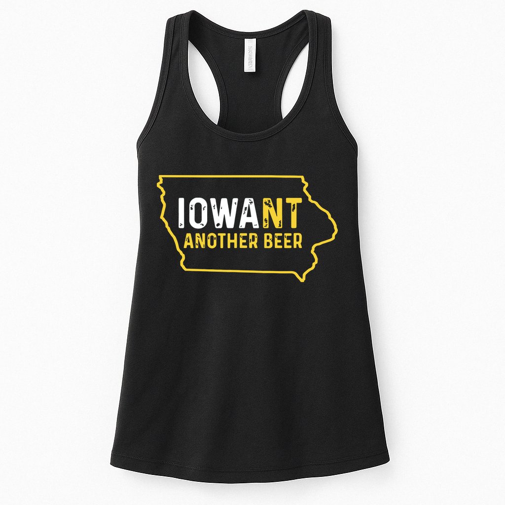 Funny Iowa Beer Distressed Iowa State Map Womens Tank Top