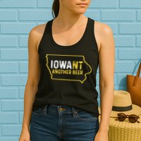 Funny Iowa Beer Distressed Iowa State Map Womens Tank Top