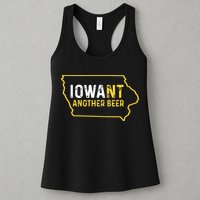 Funny Iowa Beer Distressed Iowa State Map Womens Tank Top