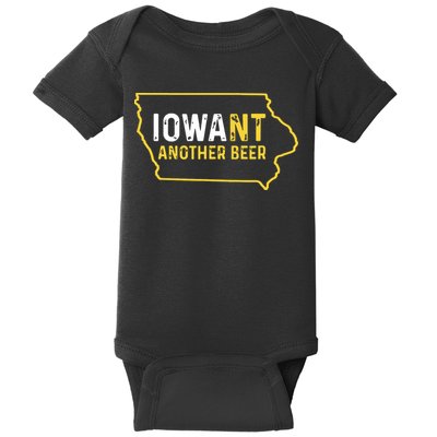 Funny Iowa Beer Distressed Iowa State Map Baby Bodysuit