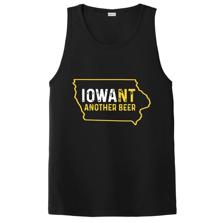 Funny Iowa Beer Distressed Iowa State Map PosiCharge Competitor Tank