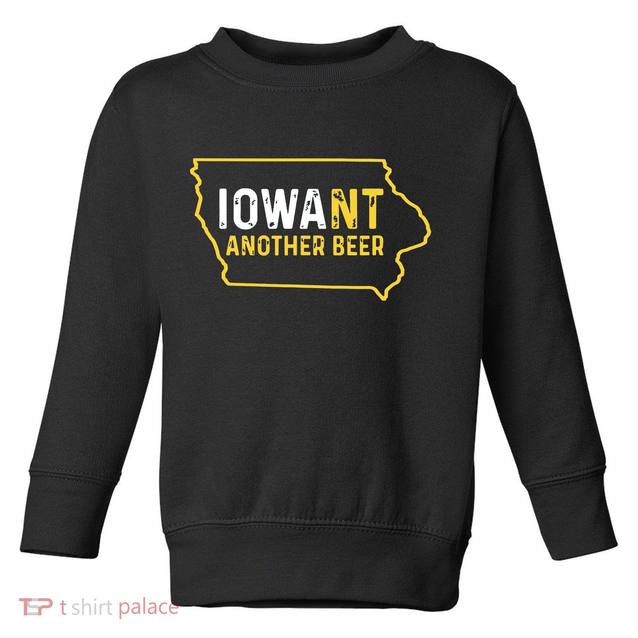 Funny Iowa Beer Distressed Iowa State Map Toddler Sweatshirt