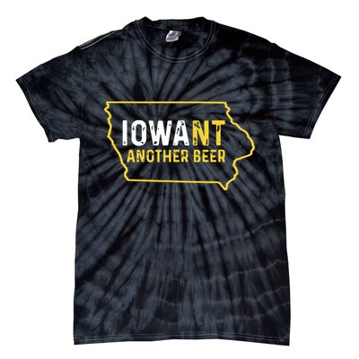 Funny Iowa Beer Distressed Iowa State Map Tie-Dye T-Shirt