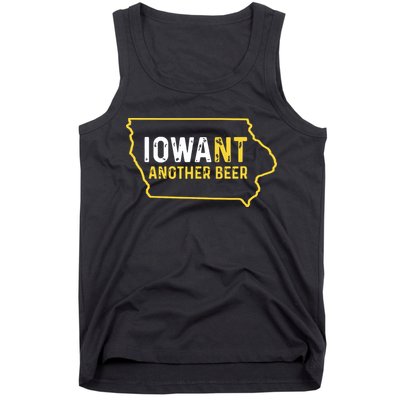 Funny Iowa Beer Distressed Iowa State Map Tank Top