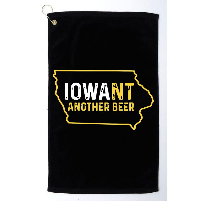 Funny Iowa Beer Distressed Iowa State Map Golf Towel