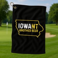 Funny Iowa Beer Distressed Iowa State Map Golf Towel