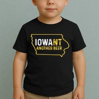 Funny Iowa Beer Distressed Iowa State Map Toddler T-Shirt