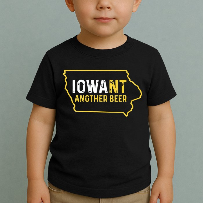Funny Iowa Beer Distressed Iowa State Map Toddler T-Shirt