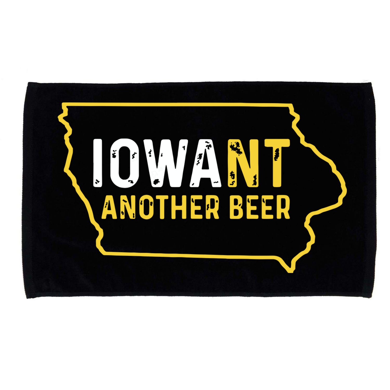 Funny Iowa Beer Distressed Iowa State Map Microfiber Hand Towel