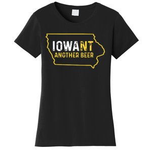 Funny Iowa Beer Distressed Iowa State Map Women's T-Shirt