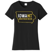 Funny Iowa Beer Distressed Iowa State Map Women's T-Shirt