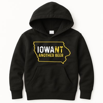 Funny Iowa Beer Distressed Iowa State Map Kids Hoodie