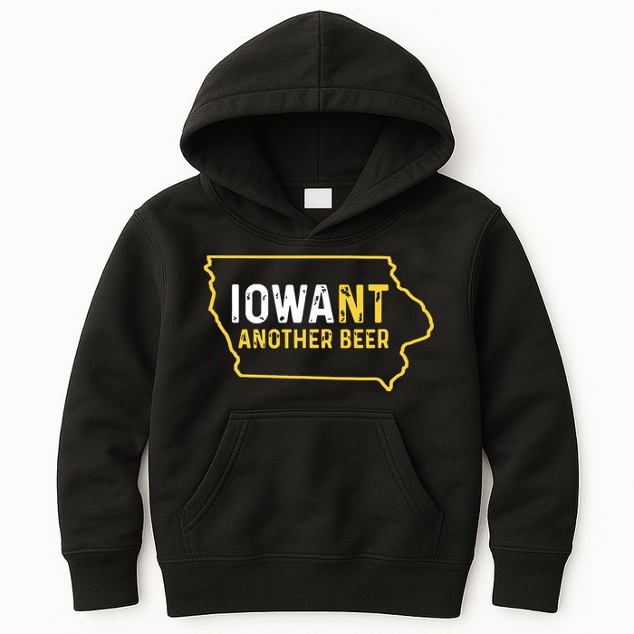 Funny Iowa Beer Distressed Iowa State Map Kids Hoodie