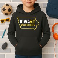 Funny Iowa Beer Distressed Iowa State Map Kids Hoodie