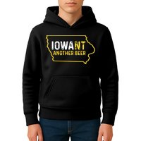 Funny Iowa Beer Distressed Iowa State Map Kids Hoodie