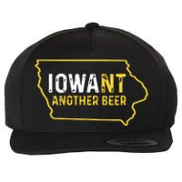 Funny Iowa Beer Distressed Iowa State Map Wool Snapback Cap