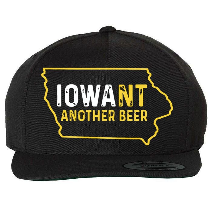 Funny Iowa Beer Distressed Iowa State Map Wool Snapback Cap