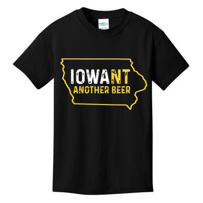 Funny Iowa Beer Distressed Iowa State Map Kids T-Shirt