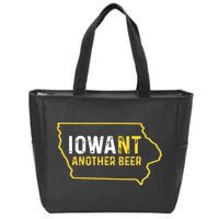 Funny Iowa Beer Distressed Iowa State Map Zip Tote Bag