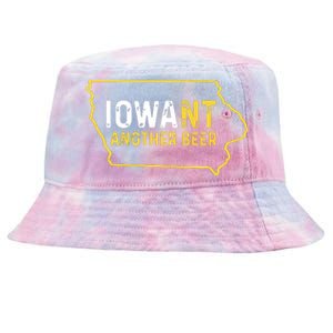 Funny Iowa Beer Distressed Iowa State Map Tie-Dyed Bucket Hat