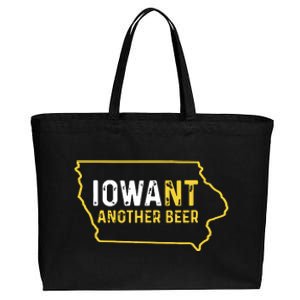 Funny Iowa Beer Distressed Iowa State Map Cotton Canvas Jumbo Tote