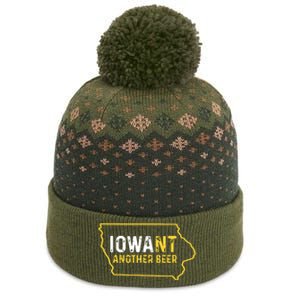 Funny Iowa Beer Distressed Iowa State Map The Baniff Cuffed Pom Beanie