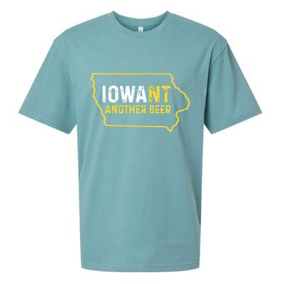 Funny Iowa Beer Distressed Iowa State Map Sueded Cloud Jersey T-Shirt