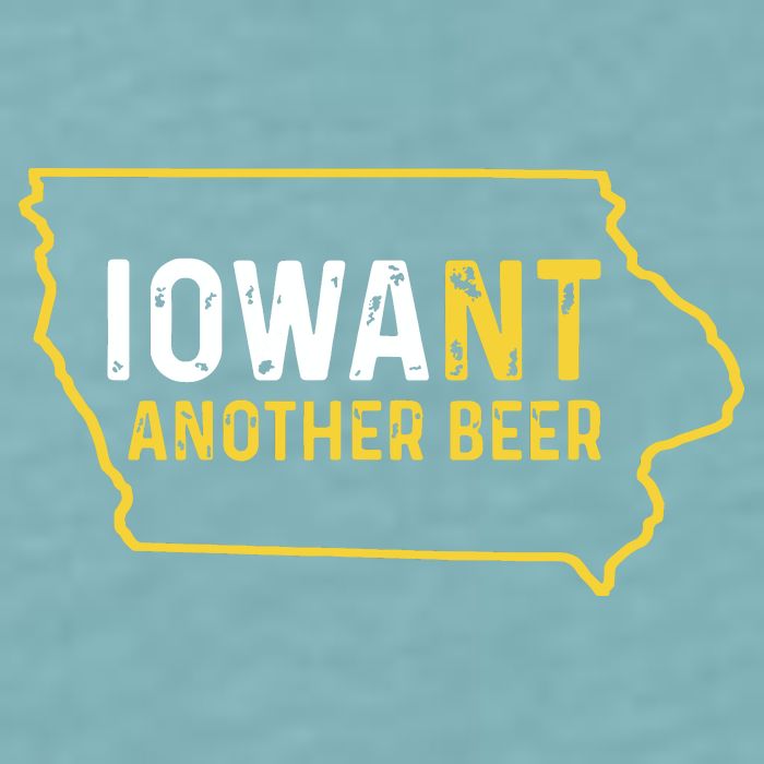 Funny Iowa Beer Distressed Iowa State Map Sueded Cloud Jersey T-Shirt
