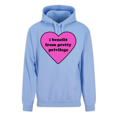 Funny I Benefit From Pretty Privilege 2000s Celebrity Style Meme Unisex Surf Hoodie