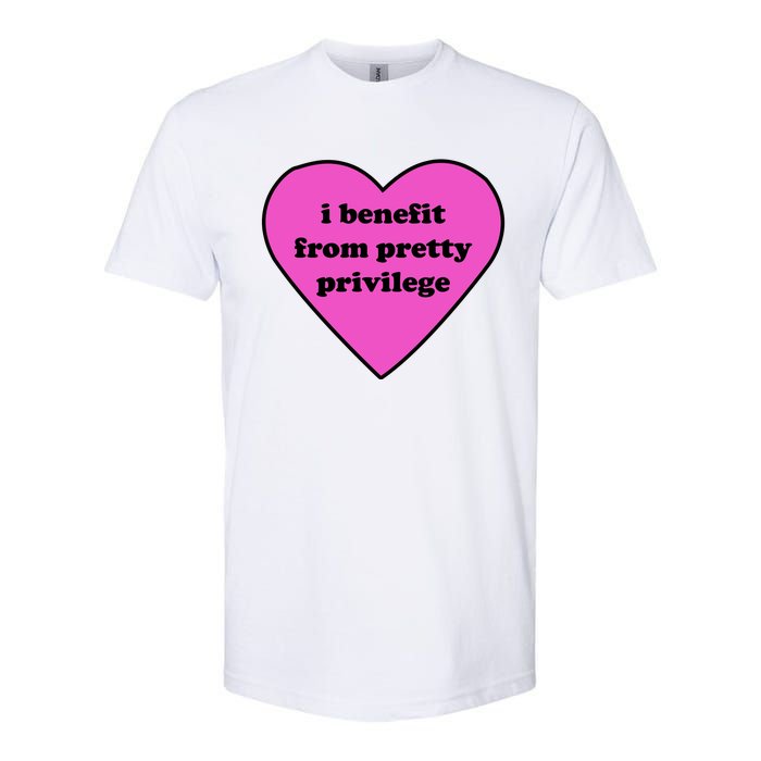 Funny I Benefit From Pretty Privilege 2000s Celebrity Style Meme Softstyle CVC T-Shirt