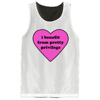 Funny I Benefit From Pretty Privilege 2000s Celebrity Style Meme Mesh Reversible Basketball Jersey Tank