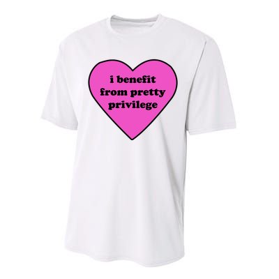 Funny I Benefit From Pretty Privilege 2000s Celebrity Style Meme Performance Sprint T-Shirt