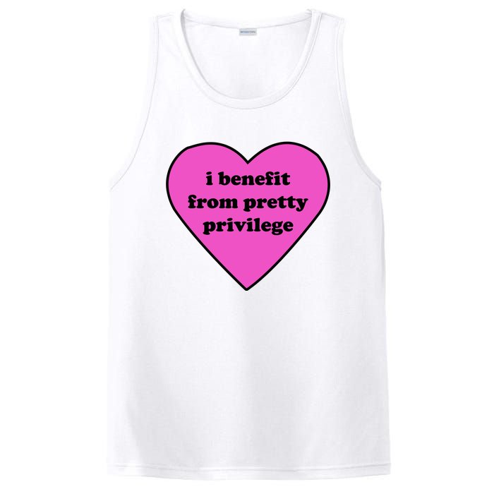 Funny I Benefit From Pretty Privilege 2000s Celebrity Style Meme PosiCharge Competitor Tank