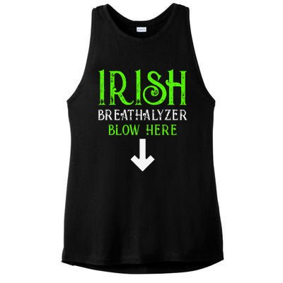 Funny Irish Breathalyzer Blow Here Saint Patricks Day Party Ladies PosiCharge Tri-Blend Wicking Tank