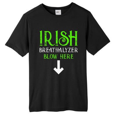 Funny Irish Breathalyzer Blow Here Saint Patricks Day Party Tall Fusion ChromaSoft Performance T-Shirt