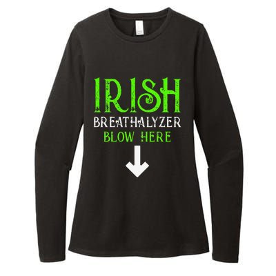 Funny Irish Breathalyzer Blow Here Saint Patricks Day Party Womens CVC Long Sleeve Shirt