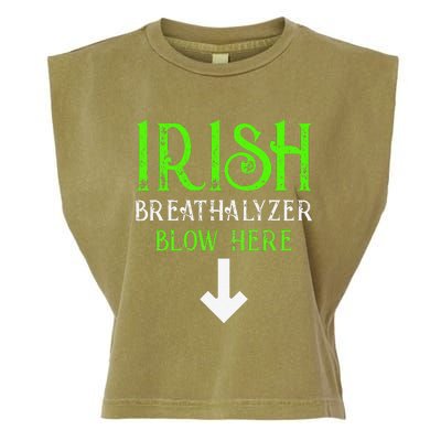 Funny Irish Breathalyzer Blow Here Saint Patricks Day Party Garment-Dyed Women's Muscle Tee