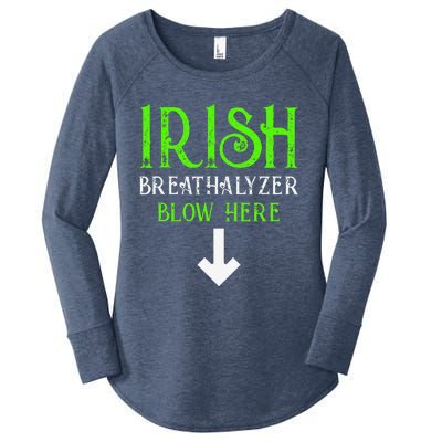 Funny Irish Breathalyzer Blow Here Saint Patricks Day Party Women's Perfect Tri Tunic Long Sleeve Shirt