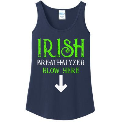 Funny Irish Breathalyzer Blow Here Saint Patricks Day Party Ladies Essential Tank