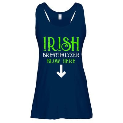 Funny Irish Breathalyzer Blow Here Saint Patricks Day Party Ladies Essential Flowy Tank