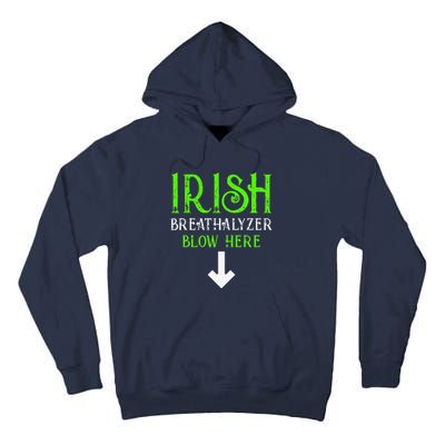 Funny Irish Breathalyzer Blow Here Saint Patricks Day Party Tall Hoodie