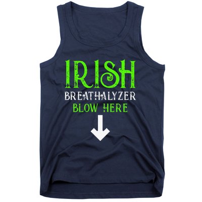 Funny Irish Breathalyzer Blow Here Saint Patricks Day Party Tank Top