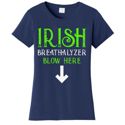 Funny Irish Breathalyzer Blow Here Saint Patricks Day Party Women's T-Shirt